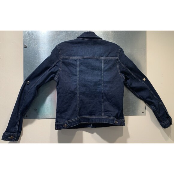 Roebucks Stretch Denim Jacket Womens S Blue (Sears) Trucker Distressed VINTAGE - Picture 3 of 16